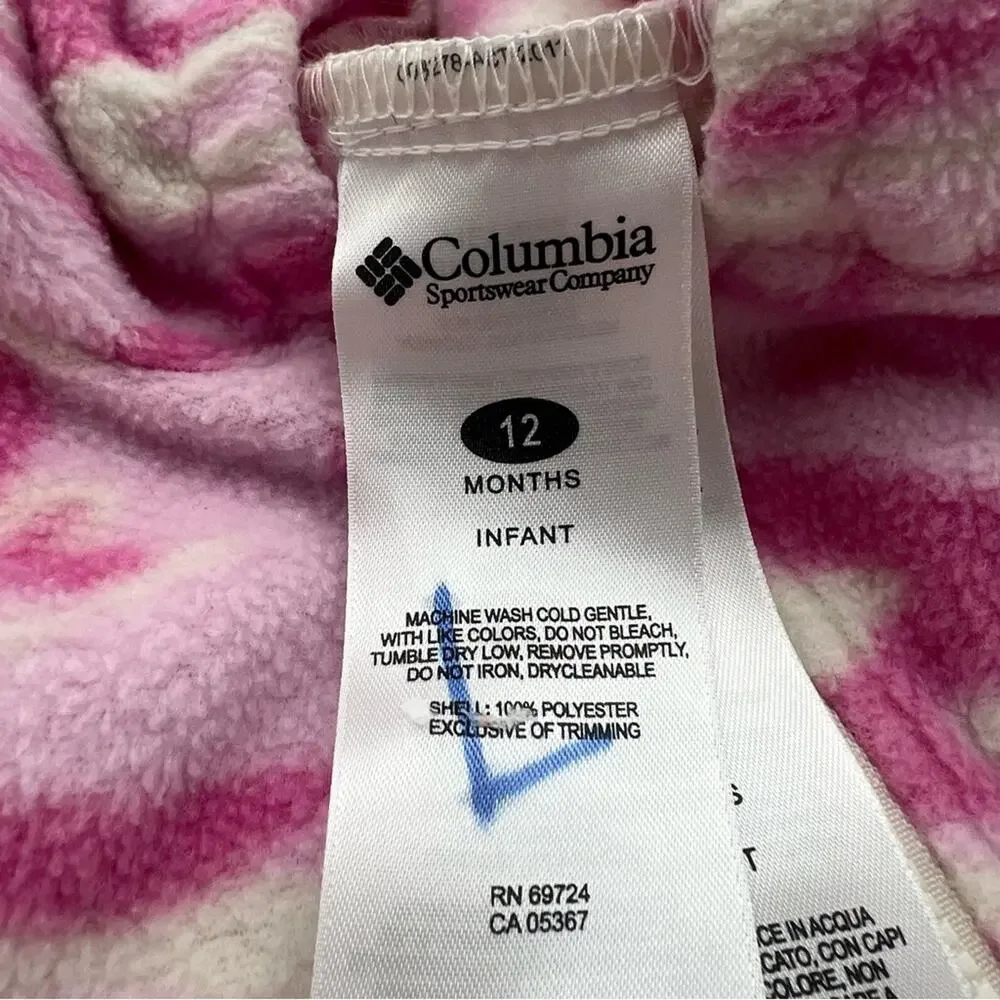 Columbia Fleece Winter Bodysuit Pink Camo Baby Girl